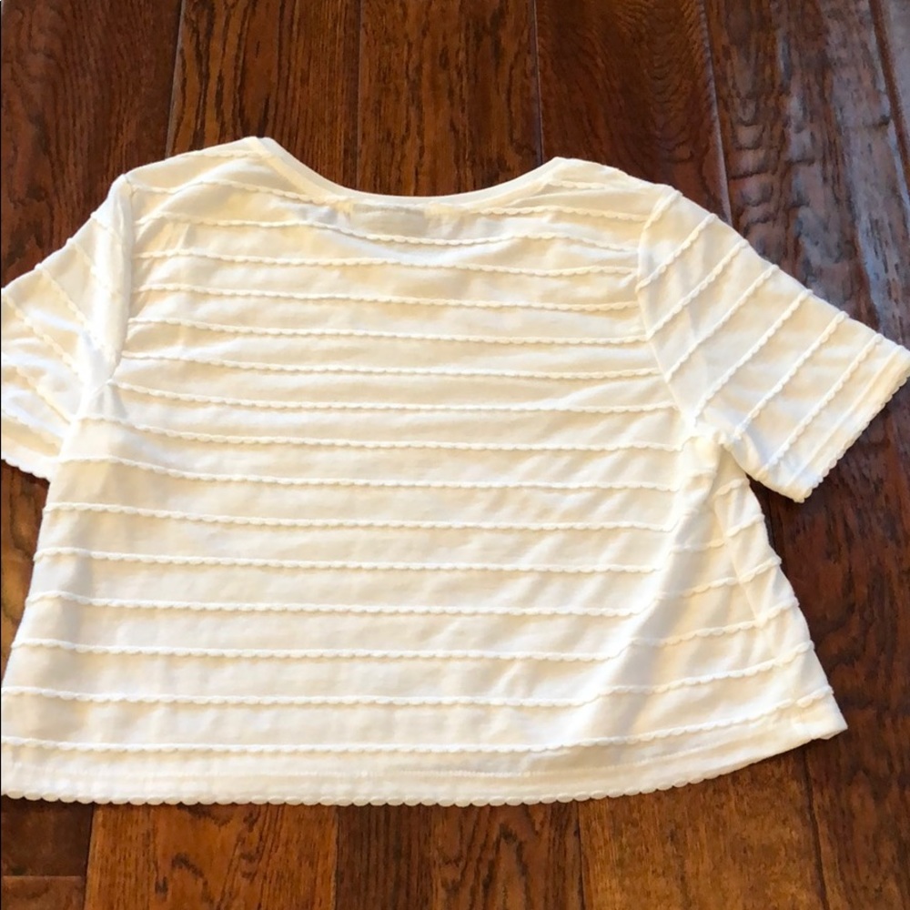 Topshop White Crop Top with Sleeves - Picture 3 of 3